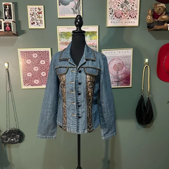 💕Just Be Vintage Classic Blue Denim Jacket Size 8 - Picture 2 of 6